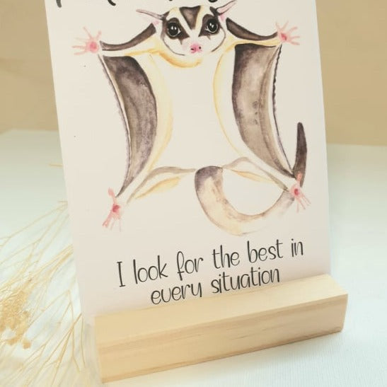 An affirmation card saying I look for the best in every situation