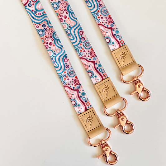 Three fabric lanyards with an exclusive print 