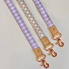Three two-toned gingham fabric lanyards